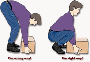 Proper lifting instructions
