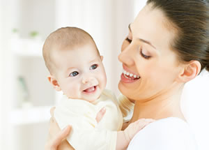 Woman holding baby